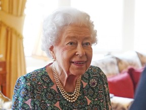 Queen Elizabeth is seen at Windsor Castle in March 2022.