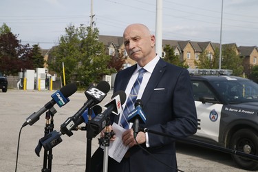 Toronto Police Chief James Ramer a press conference. ,A man with a rifle was shot by police in the East Ave and Lawrence area on Thursday May 26, 2022. Veronica Henri/Toronto Sun/Postmedia Network