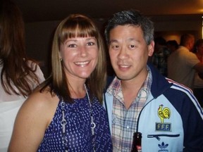 A friend's photo shows Robert Hayami, right, with his wife, Kristine McGillivray.
