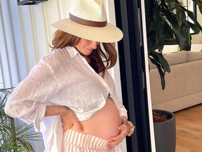 Sarah Levy pregnant May 2022 Instagram.