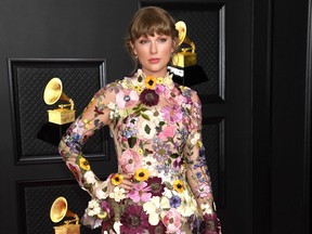 Taylor Swift at Grammy Awards March 2021 Getty