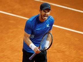 Britain's Andy Murray reacts during his second round match against Canada's Denis Shapovalov.