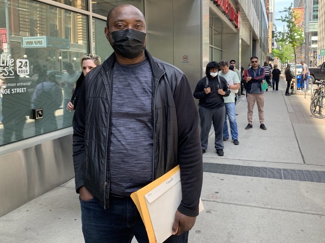 Outside a passport office in downtown Toronto on Victoria St. Friday, people planning trips waited at least three hours in line on the sidewalk.
“Some people couldn’t wait so they left,” said Felix Suleu who waited at the front of the line at 1:30 p.m.
He arrived at 10:20 a.m.
