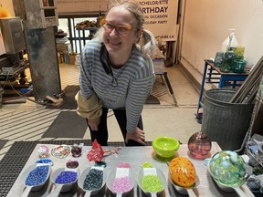 Minna Koistinen at her Playingwithfire.ca creative space at Wychwood Barns.