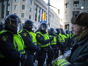 Police from different forces across the country joined together to try to bring the "Freedom Convoy" occupation to an end in February.