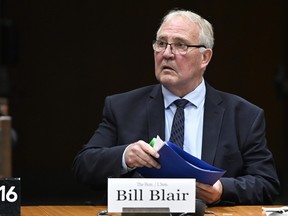 Emergency Preparedness Minister Bill Blair prepares to appear before the Special Joint Committee on the Declaration of Emergency, surrounding the government's use of the Emergencies Act on Parliament Hill in Ottawa on Tuesday 14 June 2022.