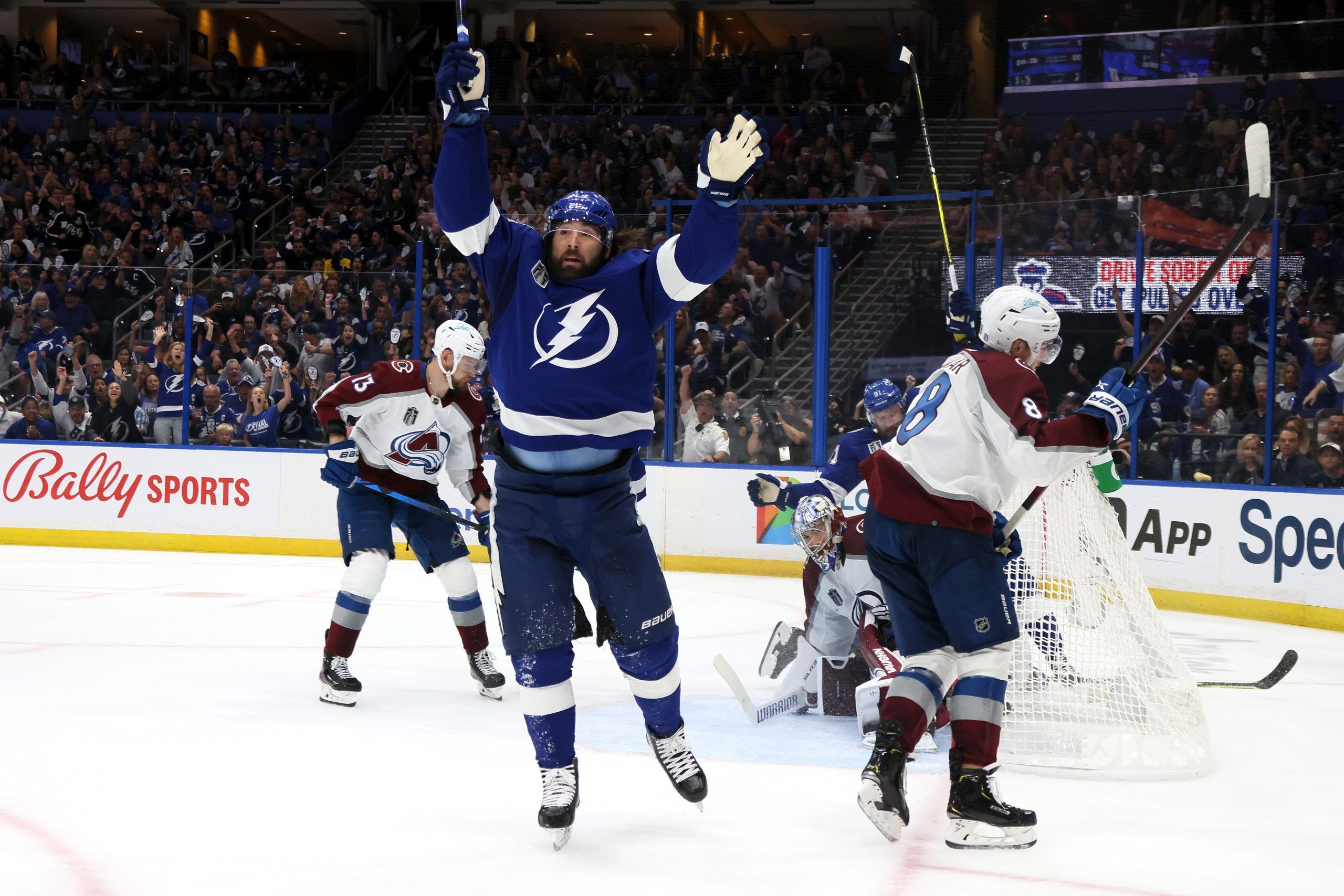 Darcy Kuemper 7, Corey Perry 0. Avalanche goalie handling Tampa Bay  Lightning, and critics, like a Stanley Cup champ.