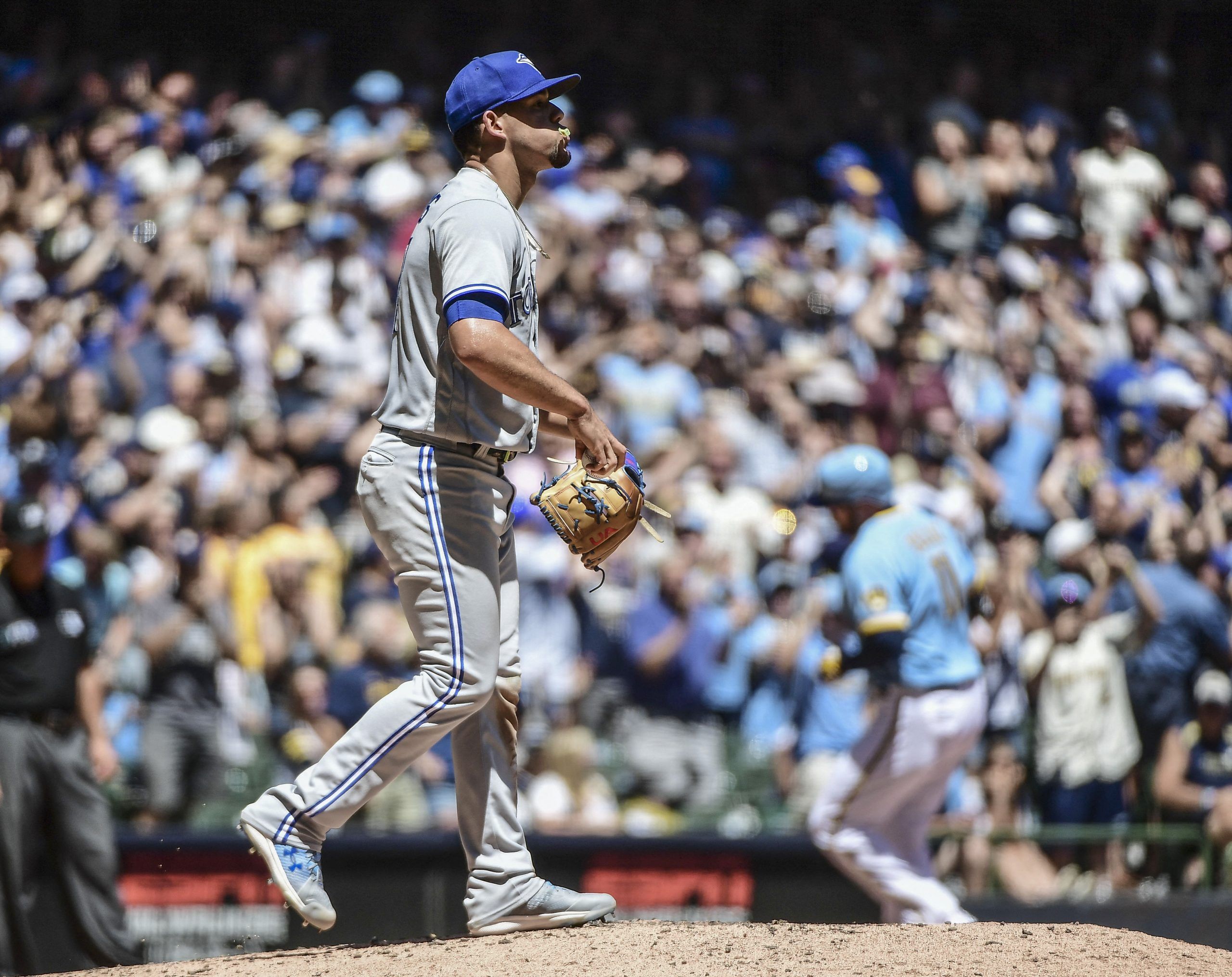 Great story from Rowdy Tellez on how he ended up on the mound