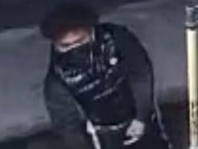 An image released by Toronto Police of the suspect in an assault on a TTC bus on Feb. 9, 2022 in the area of Lawrence Ave. W. and Greer Rd.