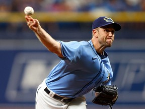 Tampa Bay Rays relief pitcher Jason Adam (47) throws a pitch against the Chicago White Sox in the seventh inning at Tropicana Field June 5, 2022.