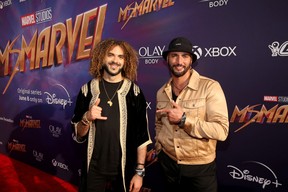 (L-R) Adil El Arbi and Bilall Falla attend the Ms. Marvel launch event at El Capitan Theatre in Hollywood, Calif. on June 2, 2022.