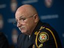 Chief James Ramer of the Toronto Police Service speaks during a press conference releasing the 2020 race-based data, at police headquarters in Toronto on Wednesday, June 15, 2022. 