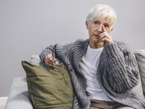 An elderly woman ponders a dilemma regarding her will.