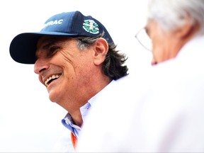 Former driver Nelson Piquet looks on during the drivers' parade before the Formula One Grand Prix of Hungary at Hungaroring on July 26, 2015 in Budapest, Hungary.