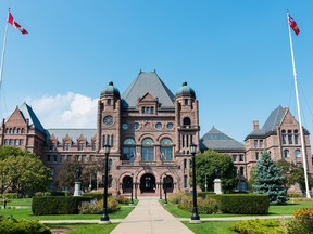 Queen's Park on a clear summer day in Toronto.