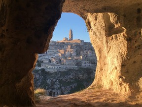 The view from a cave in Matera, Italy. GETTY