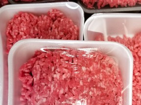A variety of packages of ground beef.