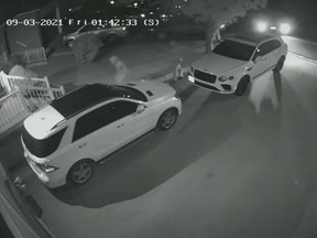 In a video released by Peel Regional Police, five suspects can be seen entering and exiting a home during a home invasion that targeted luxury vehicles.