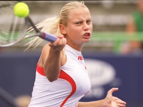 Jelena Dokic competes at the Rogers Cup in Toronto in 2003.