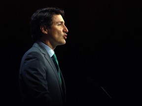 Prime Minister Justin Trudeau delivers the keynote address during the GLOBE Forum at the Convention Centre in Vancouver, B.C., on Tuesday, March 29, 2022.