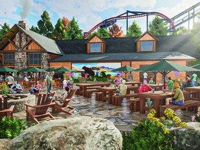 A concept of the planned Frontier Lodge BBQ Restaurant at Canada's Wonderland.