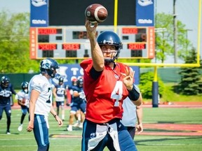 Argonauts starting quarterback McLeod Bethel-Thompson has the benefit of a full season 
of learning head coach Ryan Dinwiddie’s offence.