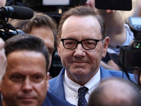 Actor Kevin Spacey arrives at Westminster Magistrates Court after being charged over allegations of sex offences, in London, June 16, 2022.