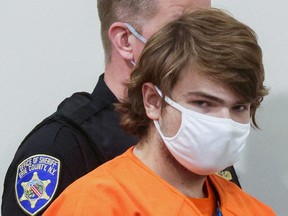 Buffalo shooting suspect, Payton S. Gendron, appears in court, accused of killing 10 people in a live-streamed supermarket shooting in a Black neighborhood of Buffalo, N.Y., May 19, 2022.