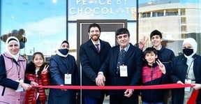 The Hadhad family at the inauguration of the new chocolate factory – supplied