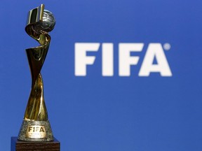 The FIFA trophy of the Women's FIFA World Cup is seen before the announcement ceremony for the Women's FIFA World Cup 2019 at their headquarters in Zurich March 19, 2015.