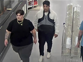 Police are searching for four suspects who they say paid $1.76 at an Ikea at 1065 Plains Road East in Burlington, but left with over $600 in items.
