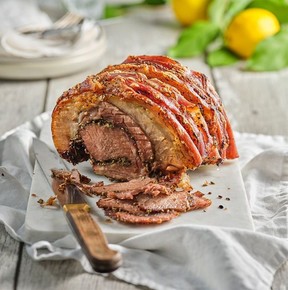 Slow roasted porchetta – photo courtesy Isabelle Boucher/Ontario Pork