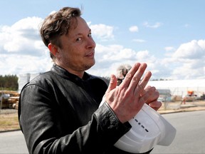 SpaceX founder and Tesla CEO Elon Musk visits the construction site of Tesla's gigafactory in Gruenheide, near Berlin, Germany, May 17, 2021.