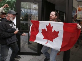 Tyson "Freedom George" Billings, a prominent figure in this winter's Freedom Convoy, leaves the Ottawa courthouse after being released on Wednesday, June 15, 2022.