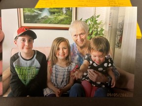 Van attack victim Dorothy Sewell with her great grandchildren, from left: Jakob, 9, Aria, 5, Yvaine, 2.