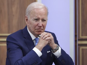 U.S. President Joe Biden meets virtually with baby formula manufacturers at the Eisenhower Executive Office Building on June 1, 2022 in Washington, D.C.
