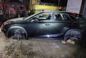 One of three three high-end vehicles OPP officers recovered in Bolton on June 20, 2022, from a shipping container slated to be shipped overseas.