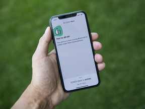 Canada's COVID Alert app is seen on an iPhone in Ottawa, on Friday, July 31, 2020. The app will be discontinued in the coming days, a federal government source tells