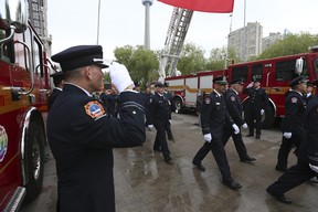 21 New Names Added To Toronto Fallen Firefighter Memorial Toronto Fire Service members enter the memorial as 21 new names are added to the Toronto Fallen Firefighter Memorial at the