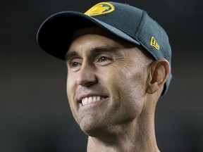 Ricky Ray takes part in his Wall of Honour Induction Ceremony during the Edmonton Eskimos and Hamilton Tiger-Cats CFL game at Commonwealth Stadium, in Edmonton Friday Sept. 20, 2019. Photo by David Bloom