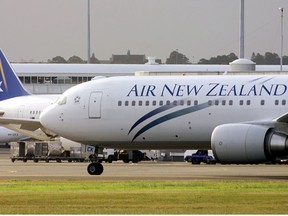 An Air New Zealand passenger jet taxis at Sydney's airport September 17, 2001.