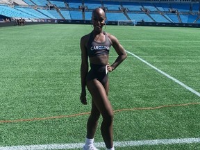 Justine Lindsay, NFL's first openly transgender cheerleader.