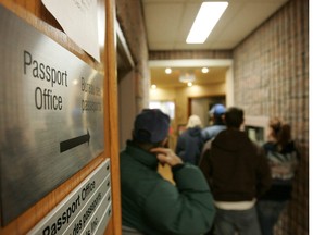 Passport office lineup on Jan 12th.