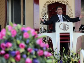 Naasón Joaquín García leads a service at his church "La Luz del Mundo" in Guadalajara, Mexico on Aug. 9, 2018.
