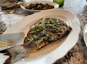 The whole grilled branzino, with caper leaves and a mint salsa verde was spectacular. KELLY DRENNAN/TORONTO SUN