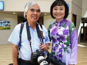 Photographer Nick Ut is pictured with Phan Thi Kim Phuc