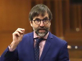 Environment and Climate Change Minister Steven Guilbeault rises during Question Period in the House of Commons on Parliament Hill in Ottawa on Friday, June 17, 2022.