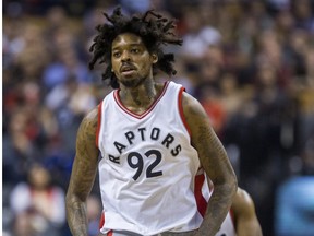 Toronto Raptors Lucas Nogueira during 1st half action against the San Antonio Spurs at the Air Canada Centre in Toronto, Ont. on Tuesday January 24, 2017.