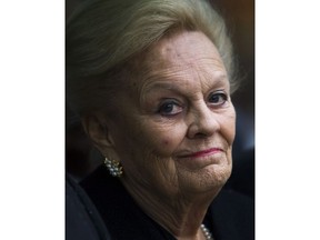 Loretta Rogers attends the funeral of her husband Ted Rogers at St. James Cathedral Church in Toronto on Tuesday, Dec. 9, 2008.