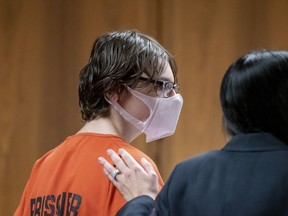Ethan Crumbley attends a hearing at Oakland County circuit court in Pontiac, Mich., on Feb. 22, 2022.